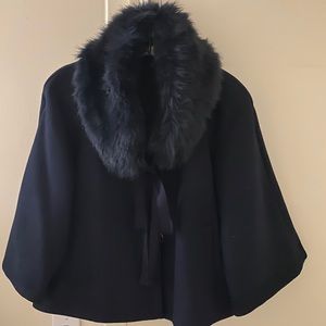 Tahari Cape with Faux Fur Collar.